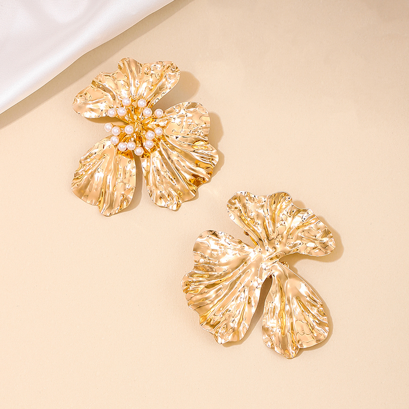 1 Pair Simple Style Classic Style Flower Zinc Alloy Ear Studs display picture 4