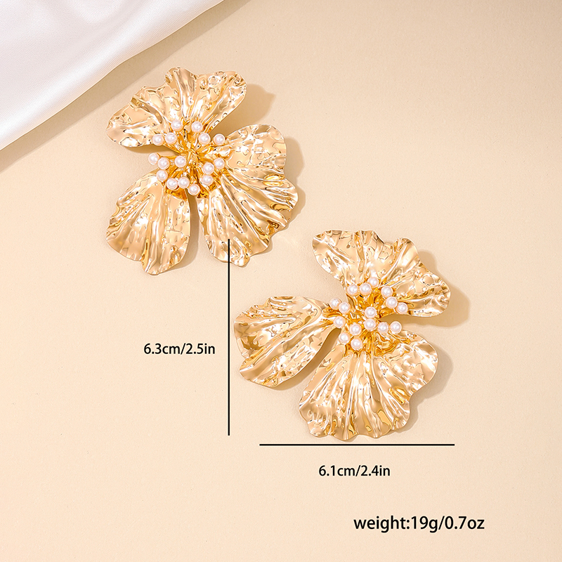 1 Pair Simple Style Classic Style Flower Zinc Alloy Ear Studs display picture 5