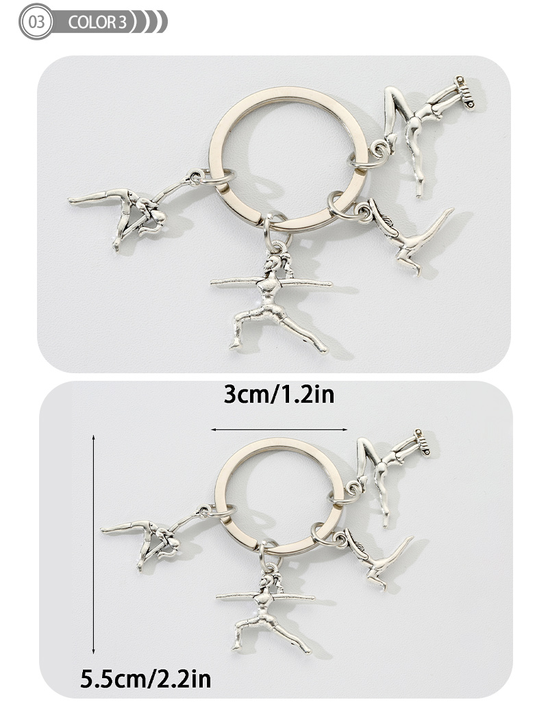 Simple Style Solid Color Alloy Keychain display picture 3