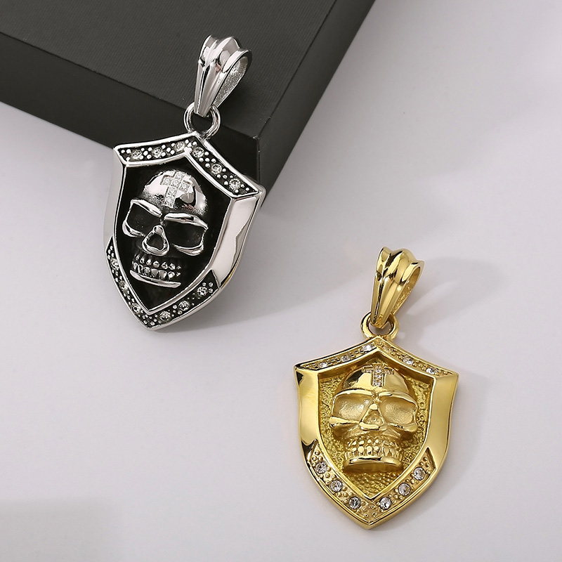 1 Piece 44*30mm 304 Stainless Steel Zircon Skull Pendant Chain display picture 5