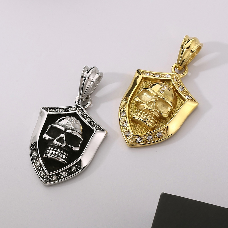 1 Piece 44*30mm 304 Stainless Steel Zircon Skull Pendant Chain display picture 14