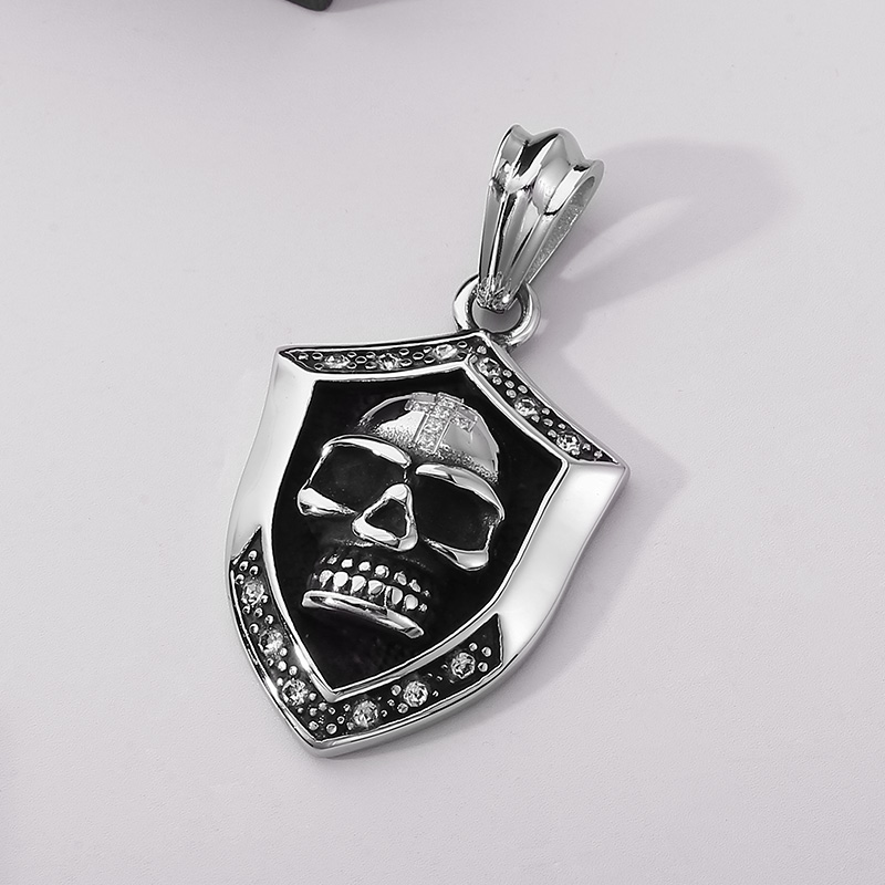 1 Piece 44*30mm 304 Stainless Steel Zircon Skull Pendant Chain display picture 12