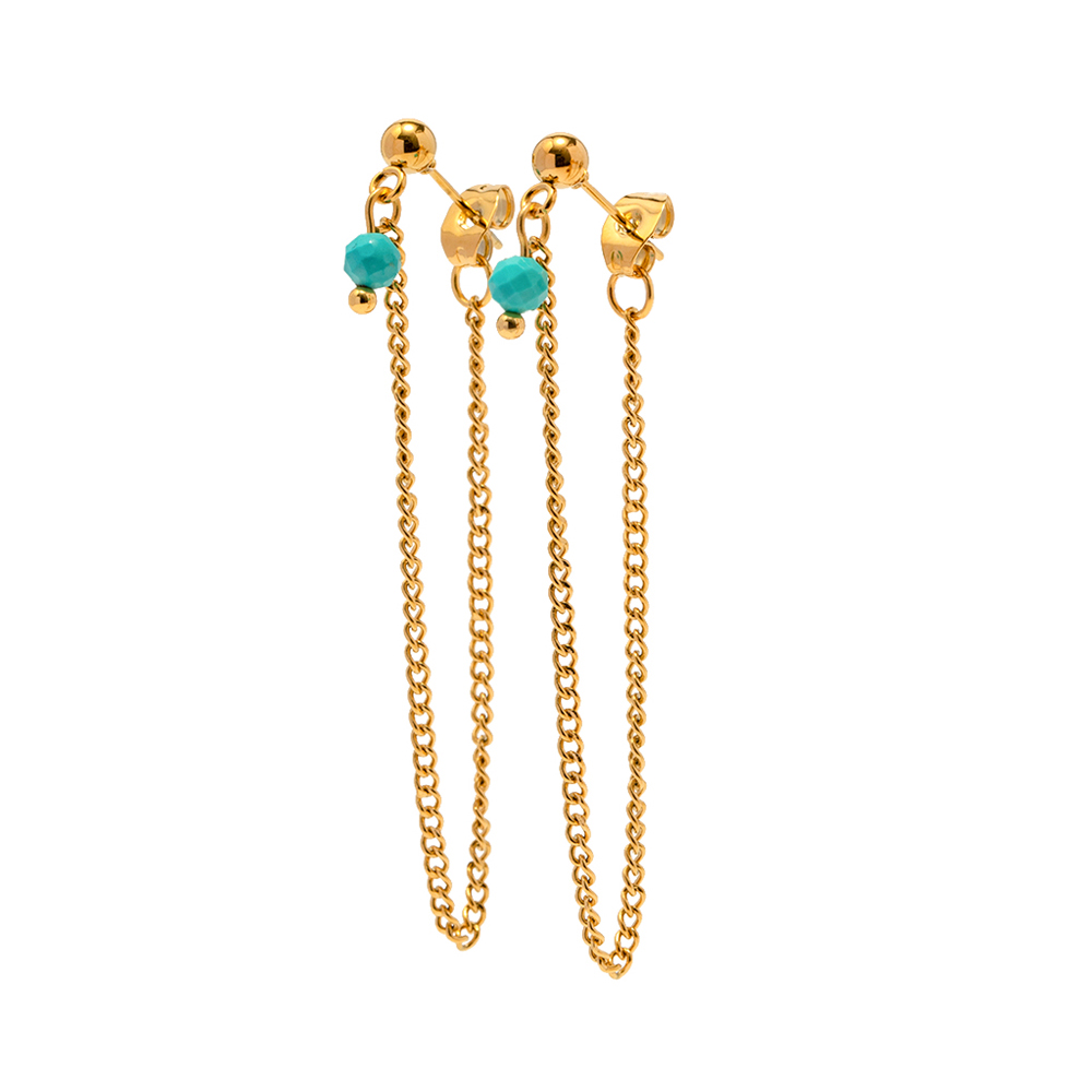 1 Pair IG Style Basic Classic Style Tassel 304 Stainless Steel 18K Gold Plated Drop Earrings display picture 6