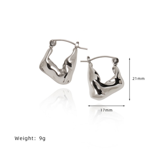 1 Pair Simple Style Classic Style Solid Color 304 Stainless Steel Titanium Steel 18K Gold Plated Earrings display picture 1