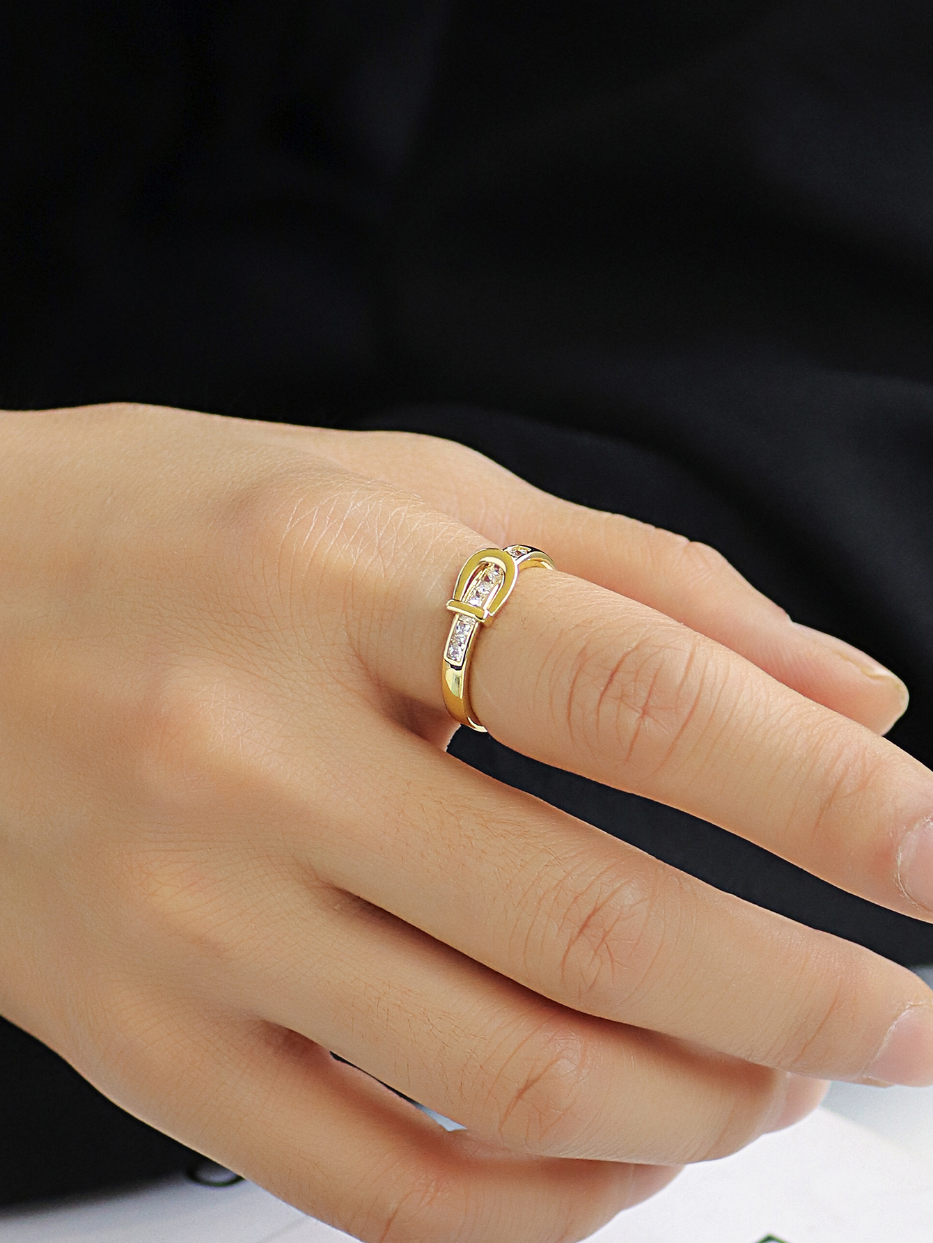 Copper 18K Gold Plated Simple Style Inlay Geometric Zircon Rings display picture 5