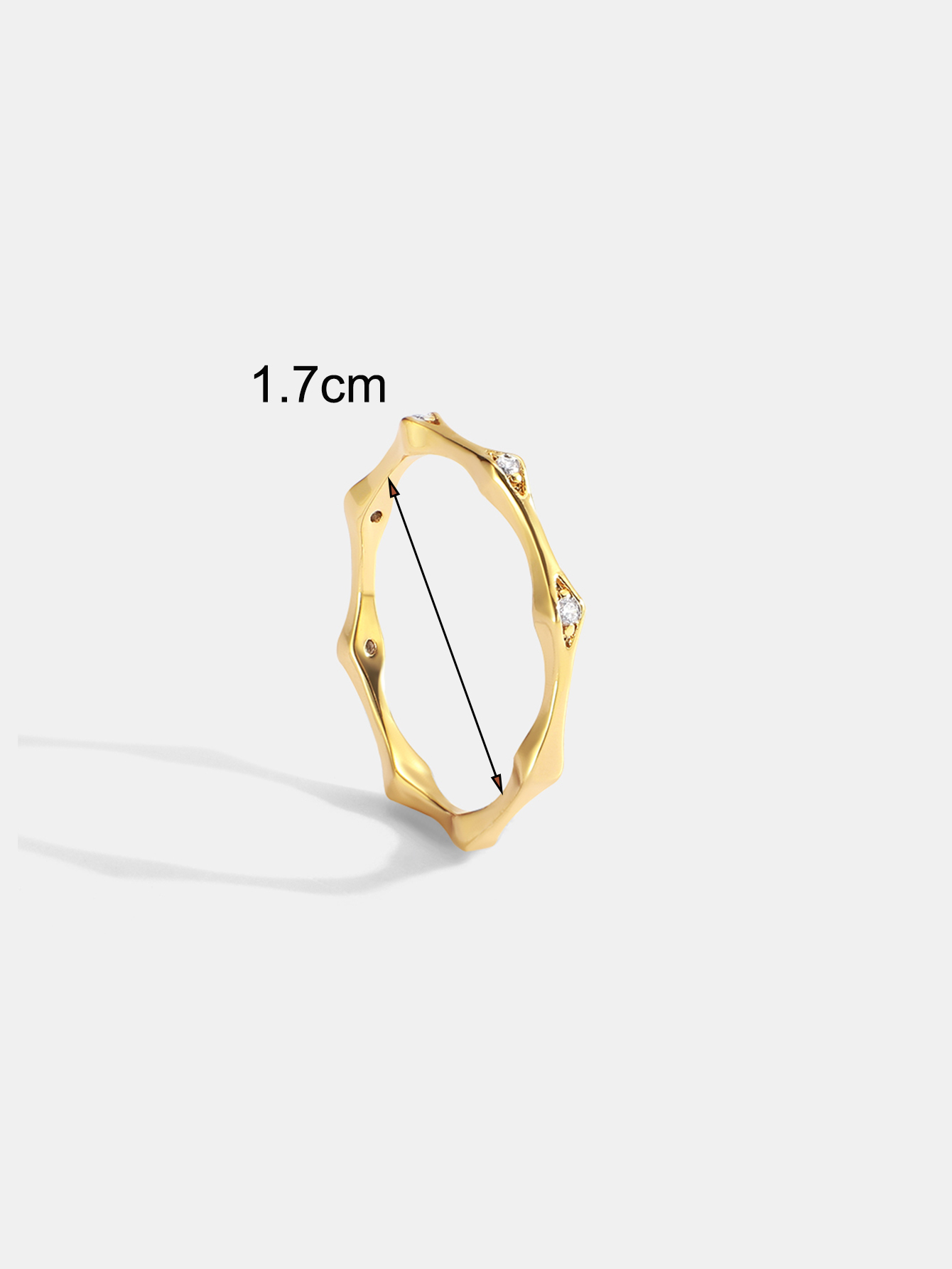 Cobre Chapados en oro de 18k Estilo Simple Embutido Geométrico Circón Anillos display picture 11