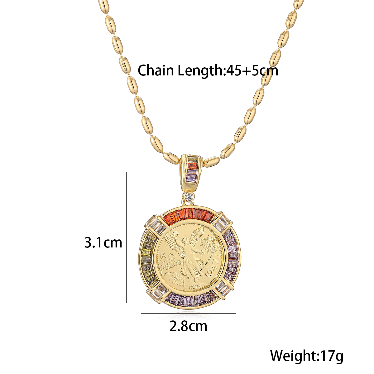Cobre Chapados en oro de 18k Estilo Moderno Estilo Clásico Enchapado Embutido Geométrico Circón Collar Colgante display picture 1
