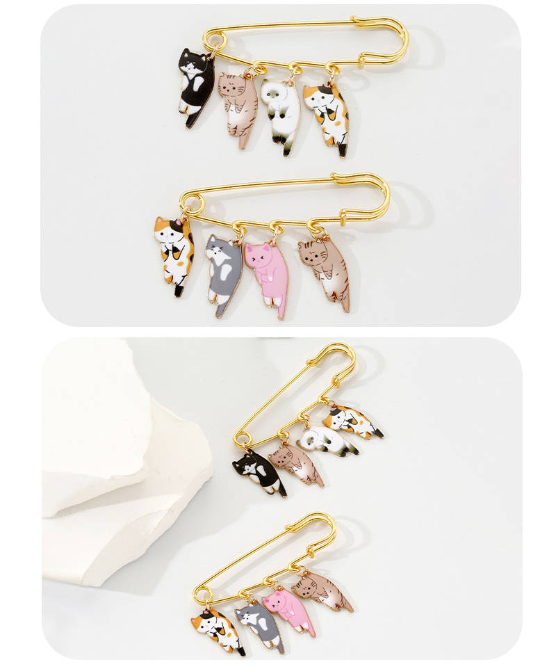 Simple Style Cat Alloy Enamel Women's Brooches display picture 3