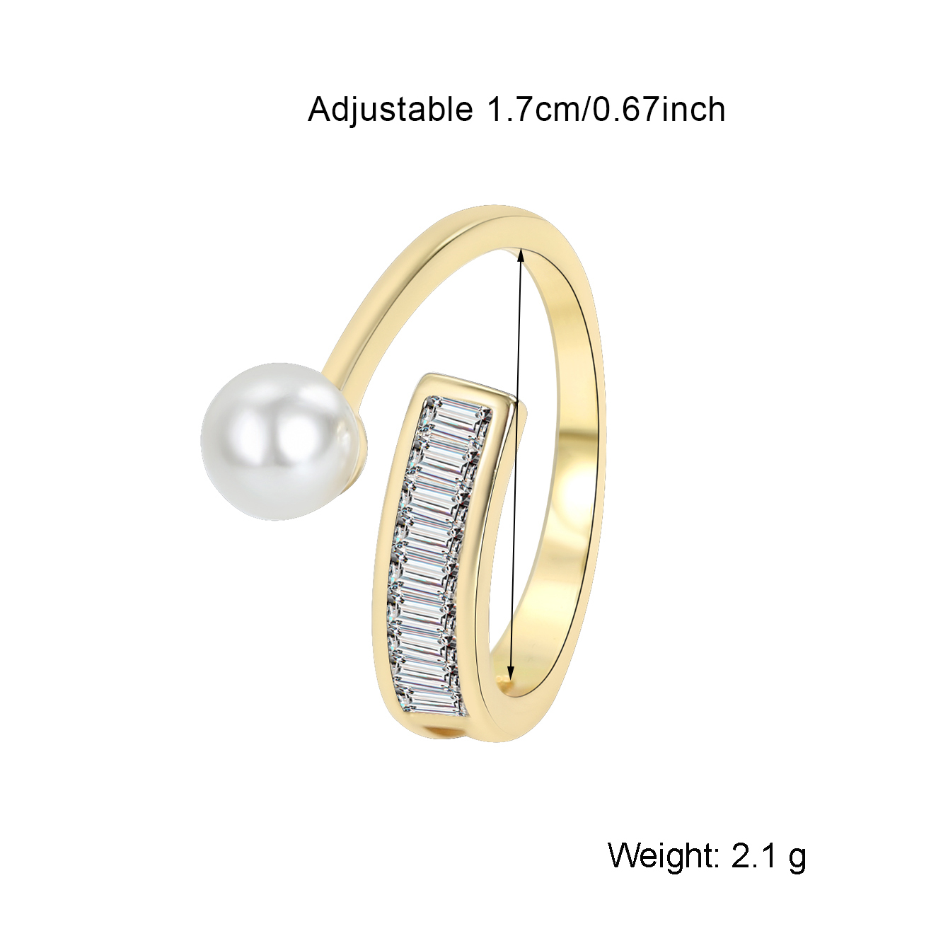 Copper 18K Gold Plated Silver Plated IG Style Simple Style Toggle Hollow Out Inlay Geometric Pearl Shell Zircon Open Rings display picture 2