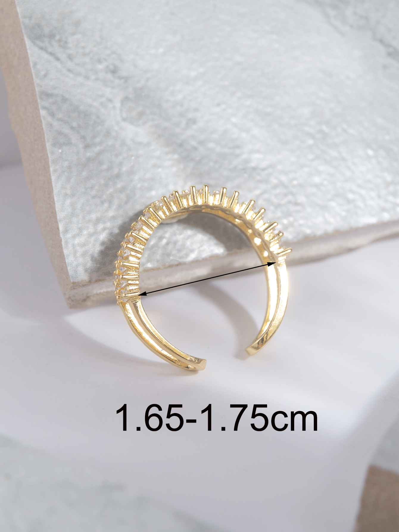 Kupfer 18 Karat Vergoldet Versilbert IG-Stil Einfacher Stil Knebel Aushöhlen Inlay Geometrisch Perle Hülse Zirkon Offener Ring display picture 11