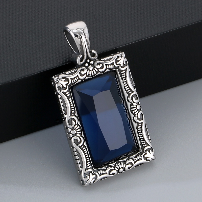 1 Piece 304 Stainless Steel Glass Square Pendant Chain display picture 9
