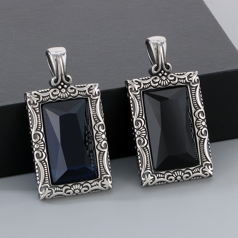 1 Piece 304 Stainless Steel Glass Square Pendant Chain display picture 11