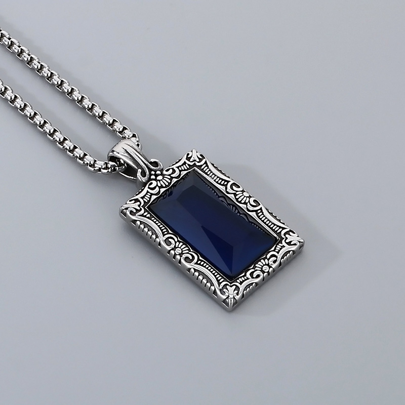 1 Piece 304 Stainless Steel Glass Square Pendant Chain display picture 14