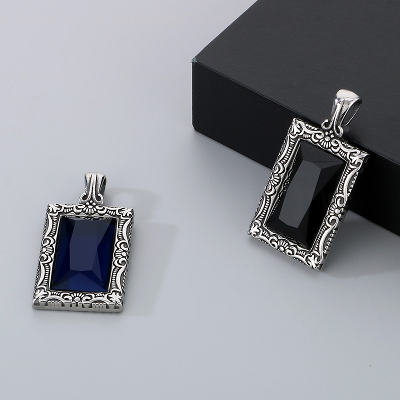 1 Piece 304 Stainless Steel Glass Square Pendant Chain display picture 13