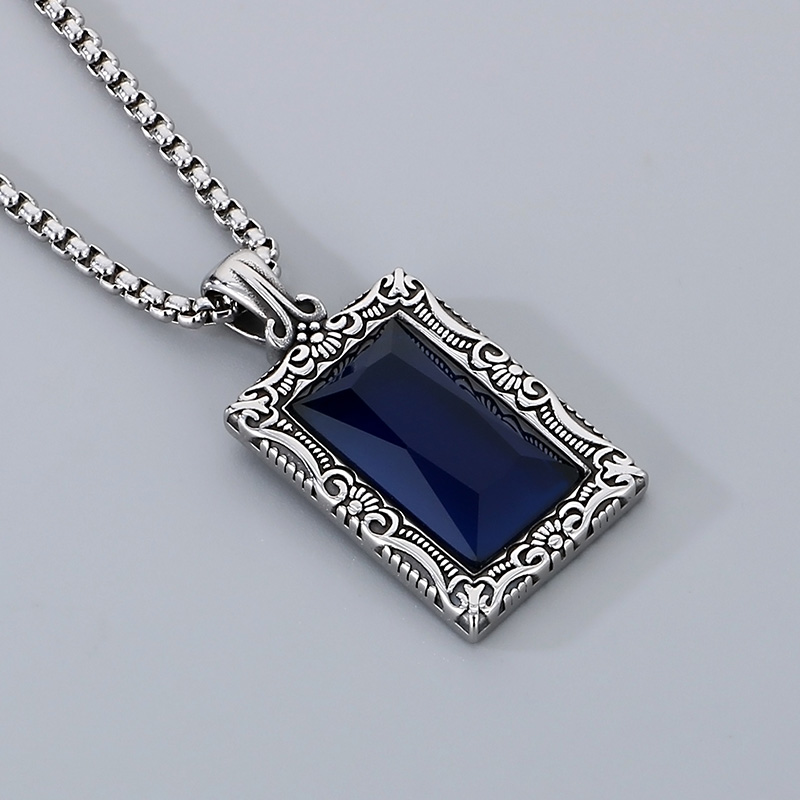 1 Piece 304 Stainless Steel Glass Square Pendant Chain display picture 15