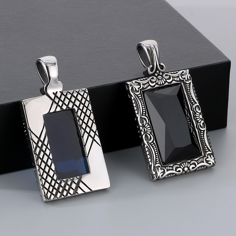 1 Piece 304 Stainless Steel Glass Square Pendant Chain display picture 18
