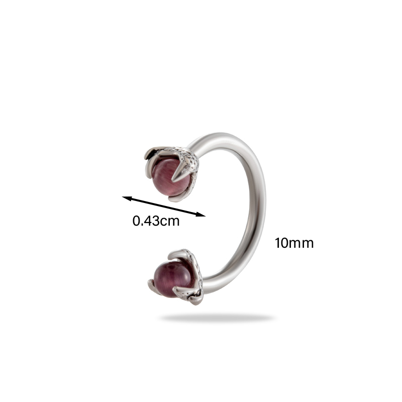 1 Piece Ear Cartilage Rings & Studs Simple Style Classic Style C Shape 316 Stainless Steel  Inlay Rhinestones display picture 6