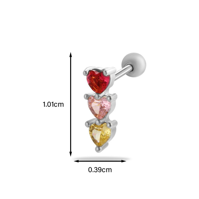 1 Stück Ohrknorpelringe &Stecker Einfacher Stil Klassischer Stil Herzform Schmetterling Kupfer Inlay Zirkon Ohrknorpelringe &Stecker display picture 23