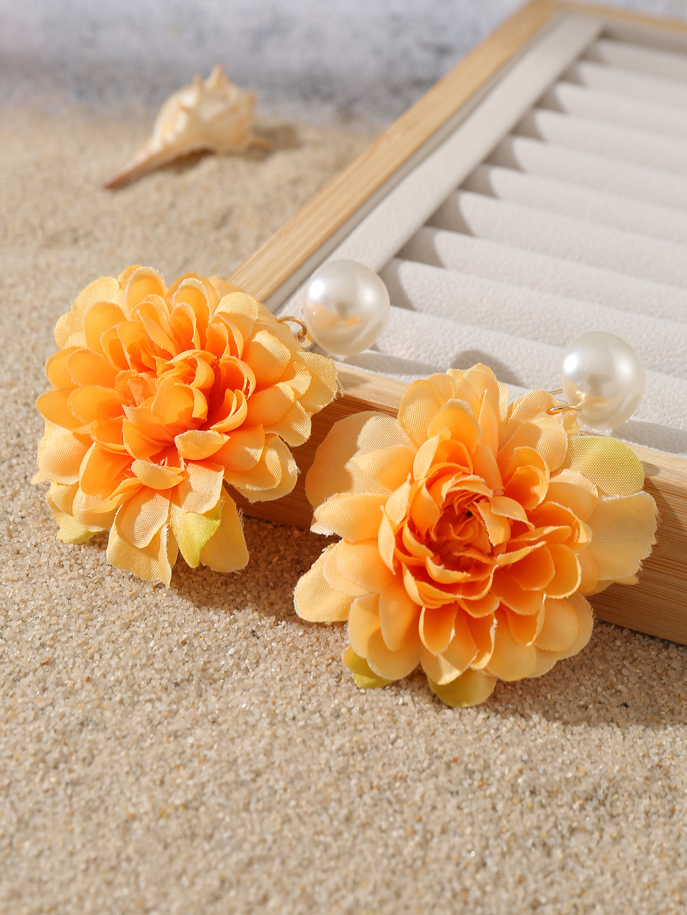 1 Pair Cute Sweet Flower Cloth Drop Earrings display picture 9