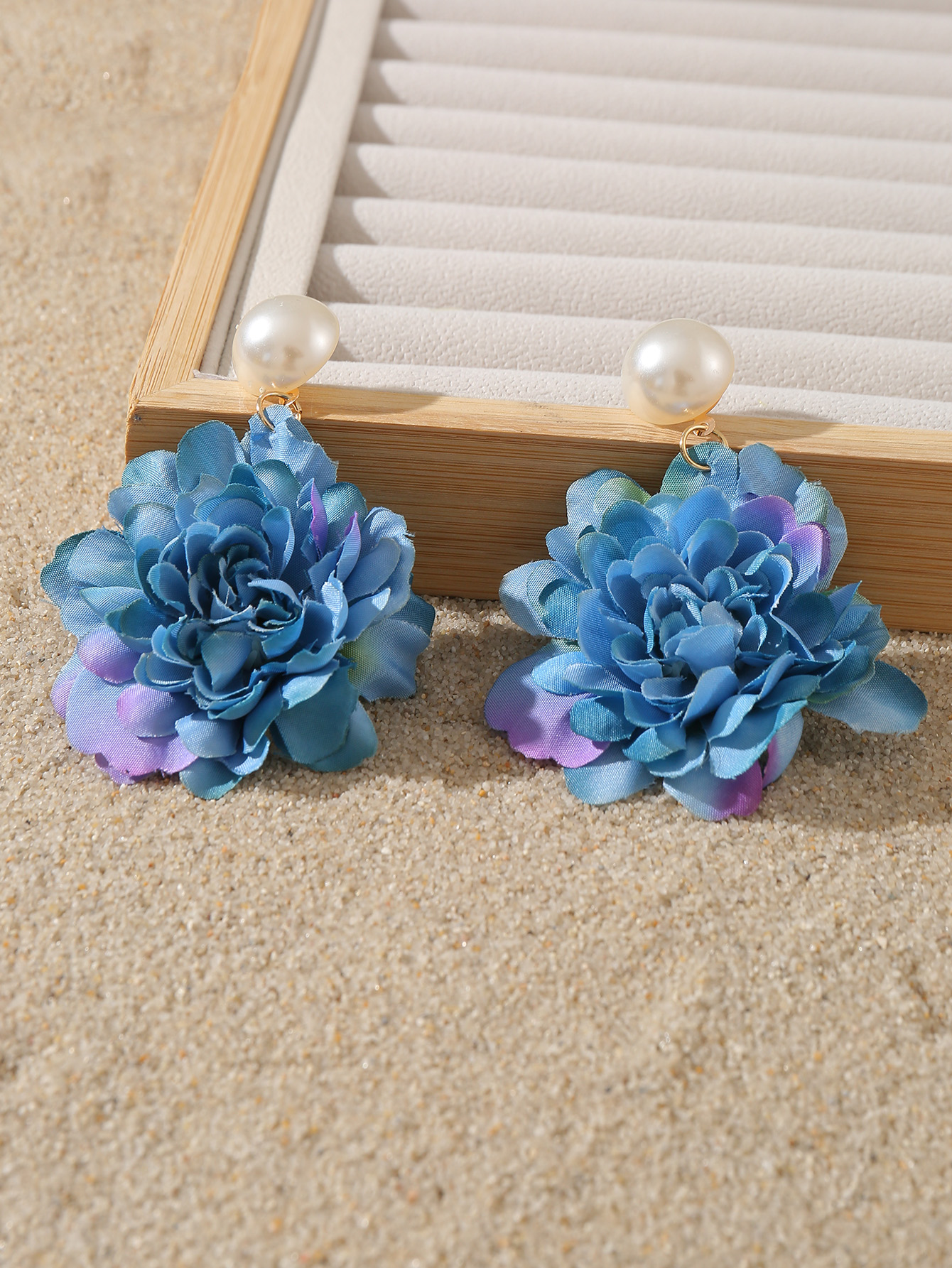 1 Pair Cute Sweet Flower Cloth Drop Earrings display picture 15