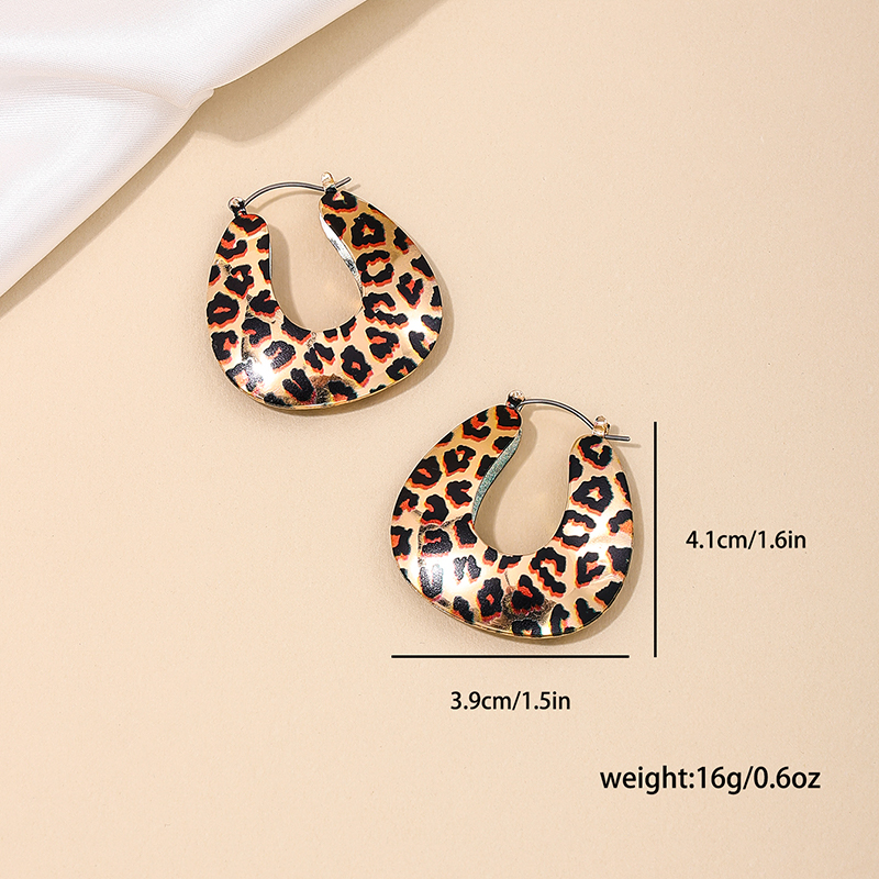 1 Pair Simple Style Classic Style Leopard Alloy Earrings display picture 5