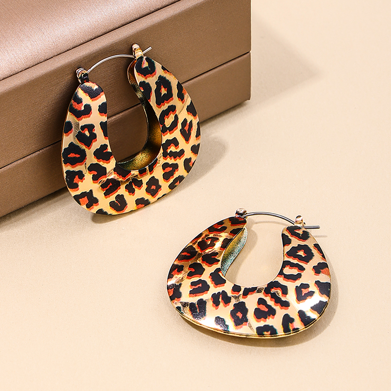 1 Par Estilo Simple Estilo Clásico Leopardo Aleación Aretes display picture 1