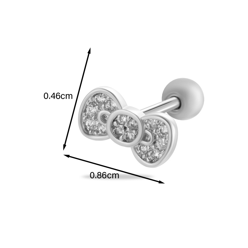 1 Piece Ear Cartilage Rings & Studs Simple Style Classic Style Star Heart Shape Bow Knot Copper Heart Star Bowknot Zircon Ear Cartilage Rings & Studs display picture 22