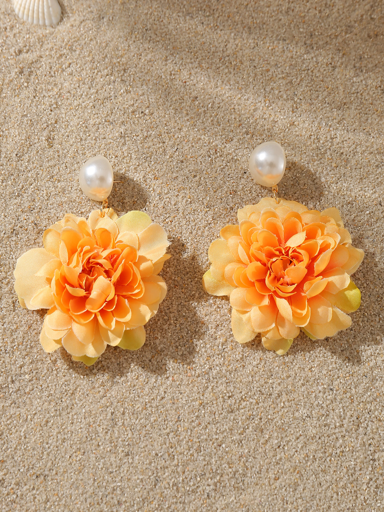 1 Pair Cute Sweet Flower Cloth Drop Earrings display picture 10