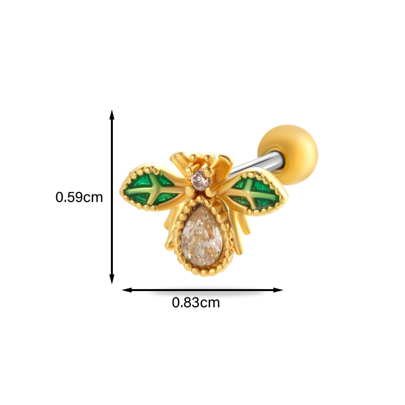 1 Piece Ear Cartilage Rings & Studs Simple Style Classic Style Star Heart Shape Bow Knot Copper Heart Star Bowknot Zircon Ear Cartilage Rings & Studs display picture 20