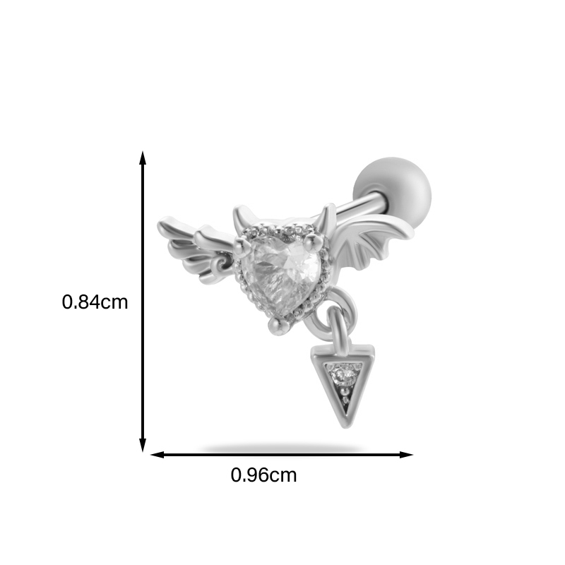 1 Piece Ear Cartilage Rings & Studs Simple Style Classic Style Star Heart Shape Bow Knot Copper Heart Star Bowknot Zircon Ear Cartilage Rings & Studs display picture 10