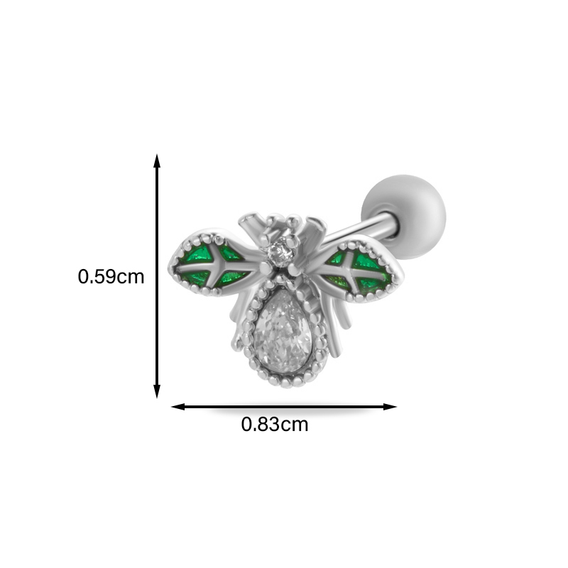 1 Piece Ear Cartilage Rings & Studs Simple Style Classic Style Star Heart Shape Bow Knot Copper Heart Star Bowknot Zircon Ear Cartilage Rings & Studs display picture 16