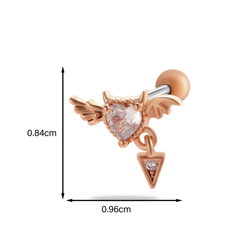 1 Piece Ear Cartilage Rings & Studs Simple Style Classic Style Star Heart Shape Bow Knot Copper Heart Star Bowknot Zircon Ear Cartilage Rings & Studs display picture 14