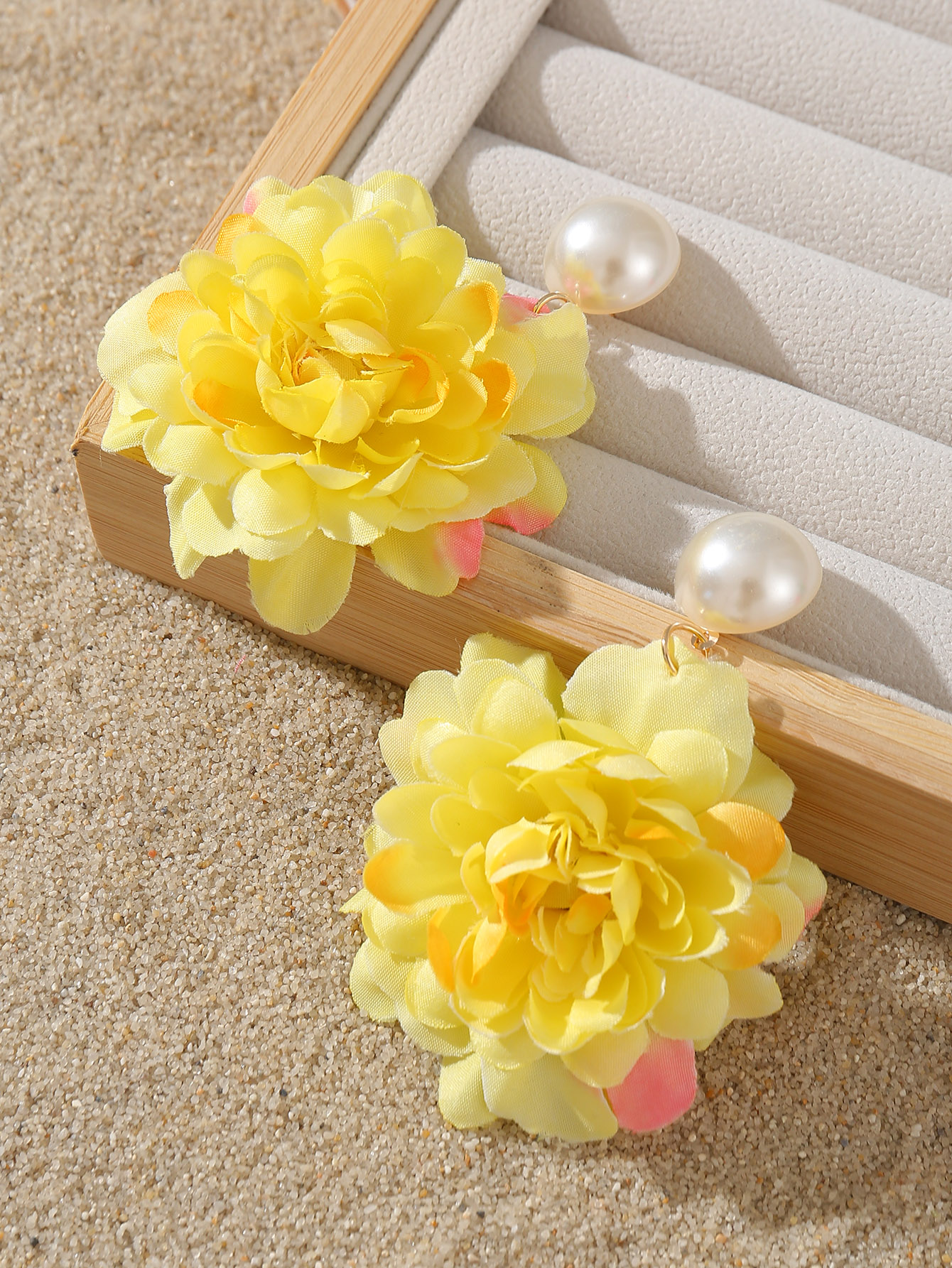 1 Pair Cute Sweet Flower Cloth Drop Earrings display picture 4