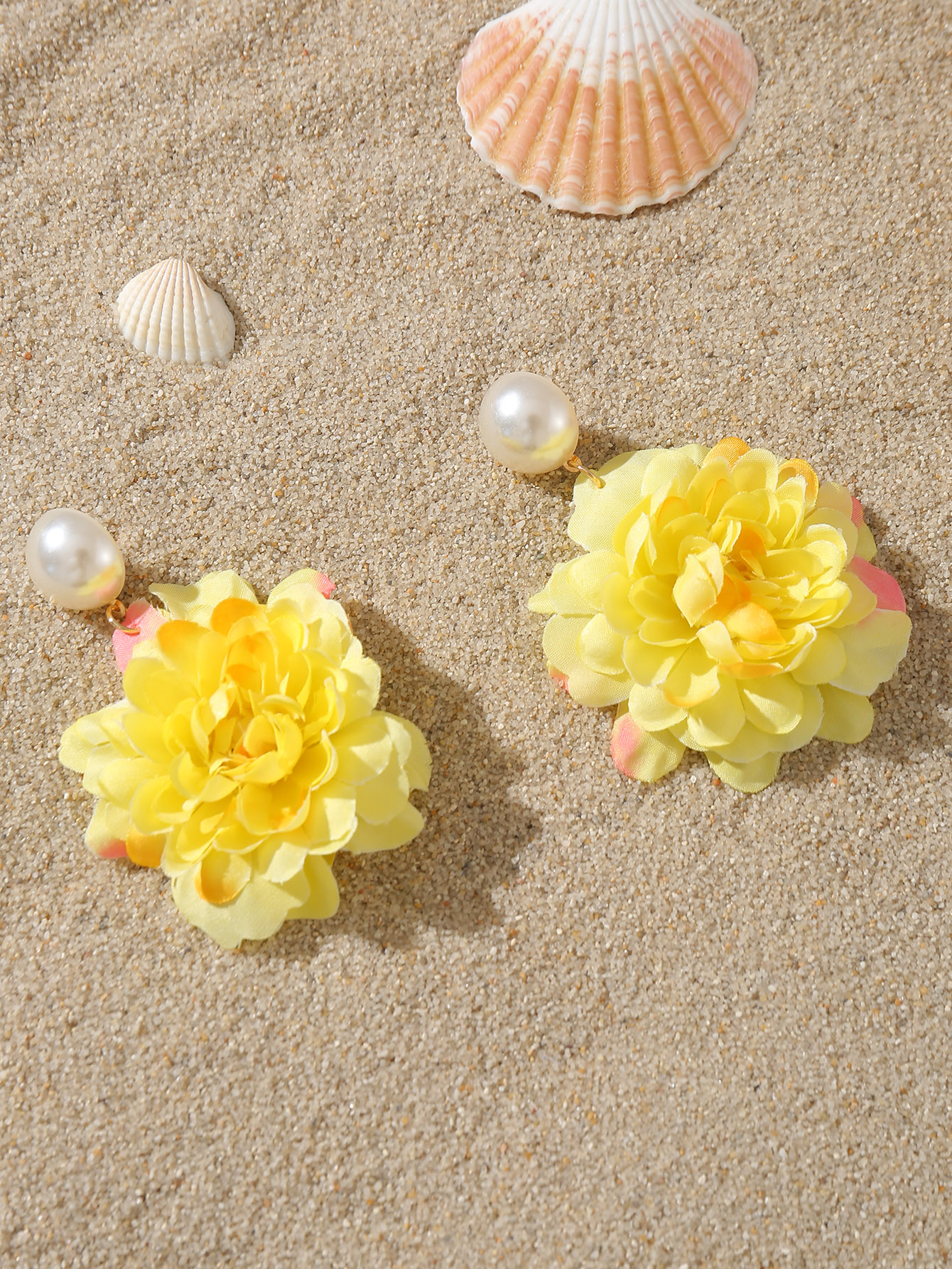 1 Pair Cute Sweet Flower Cloth Drop Earrings display picture 7