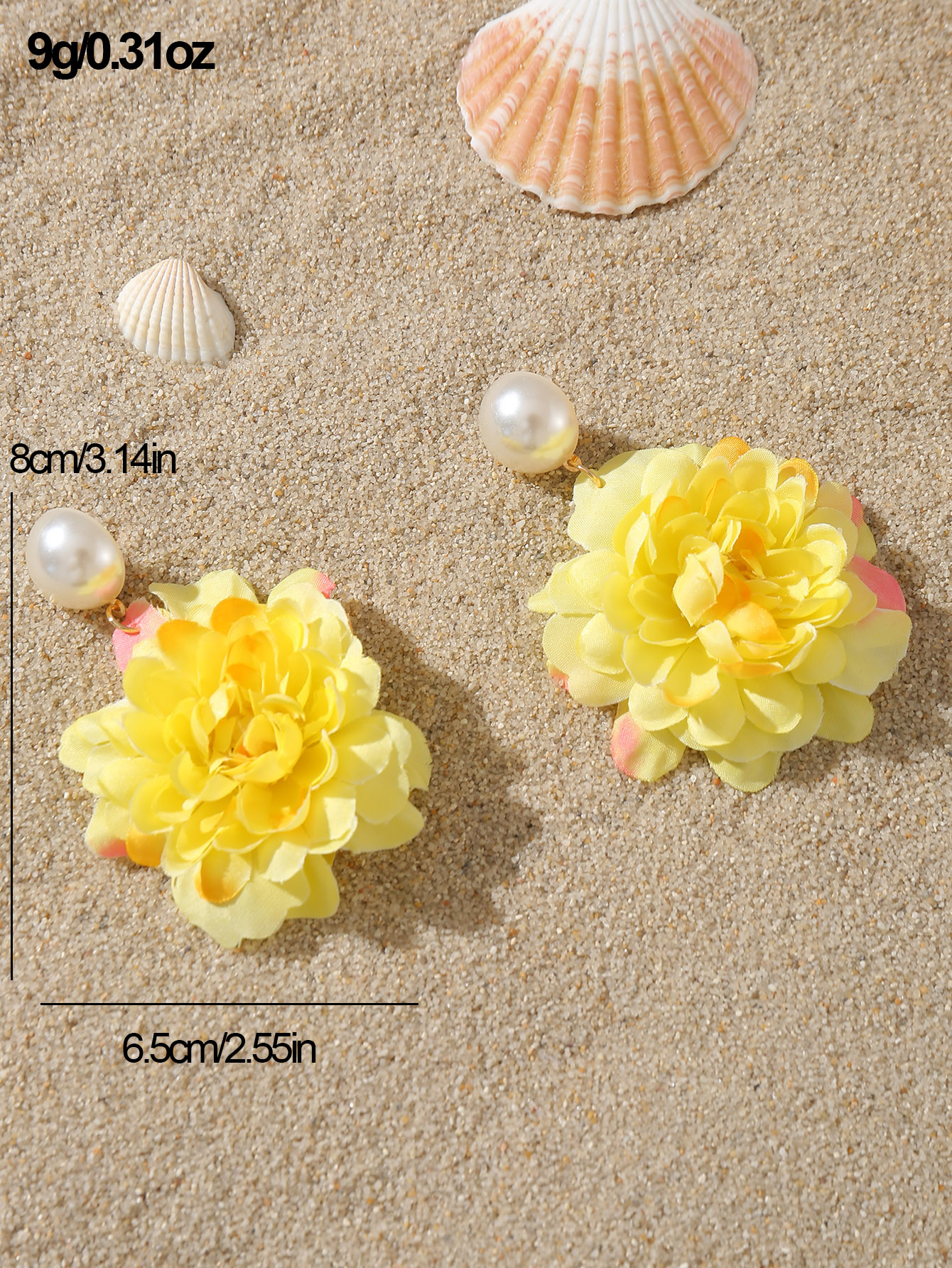 1 Pair Cute Sweet Flower Cloth Drop Earrings display picture 6
