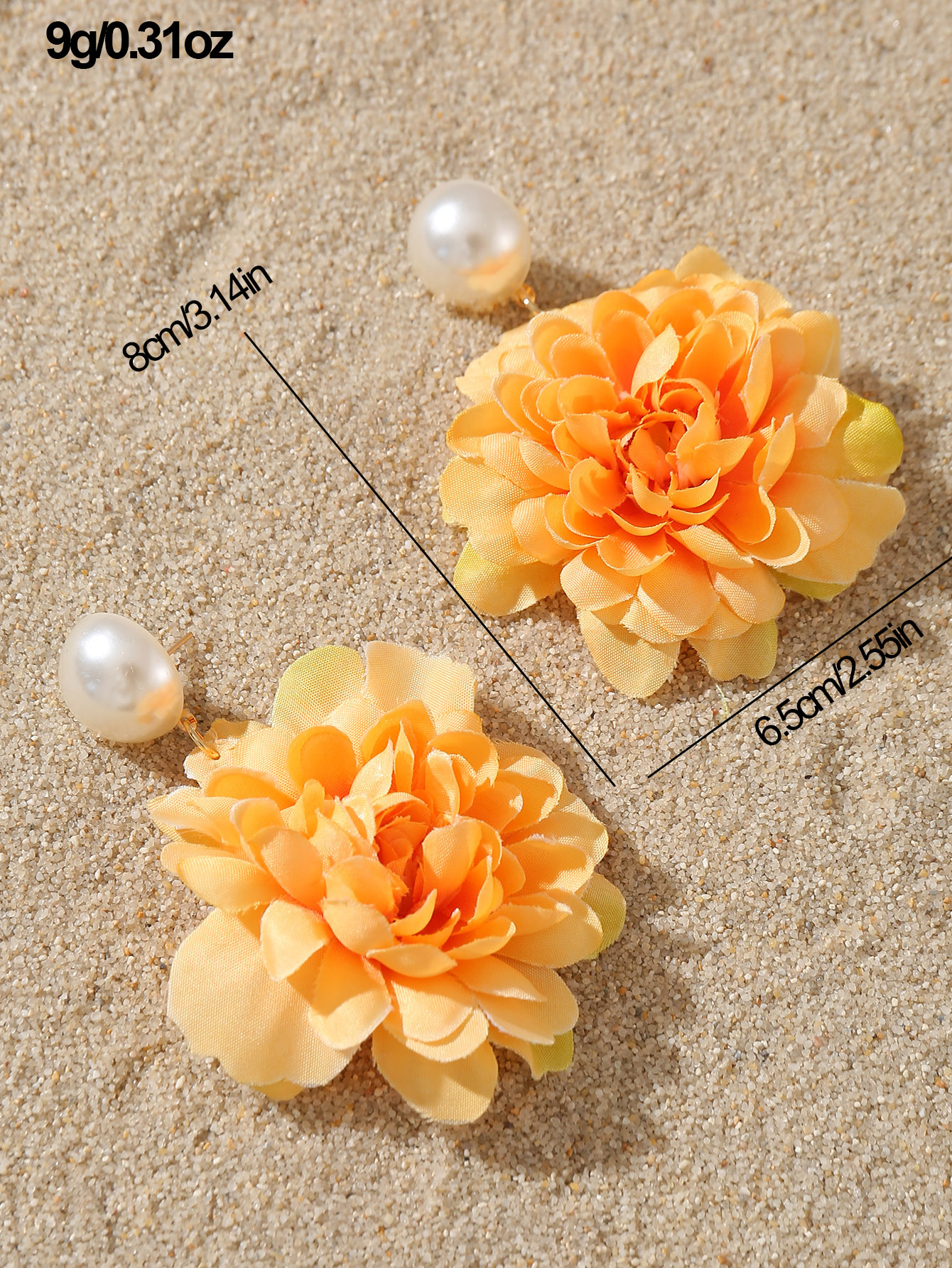 1 Paire Mignon Sucré Fleur Chiffon Boucles D'oreilles display picture 12