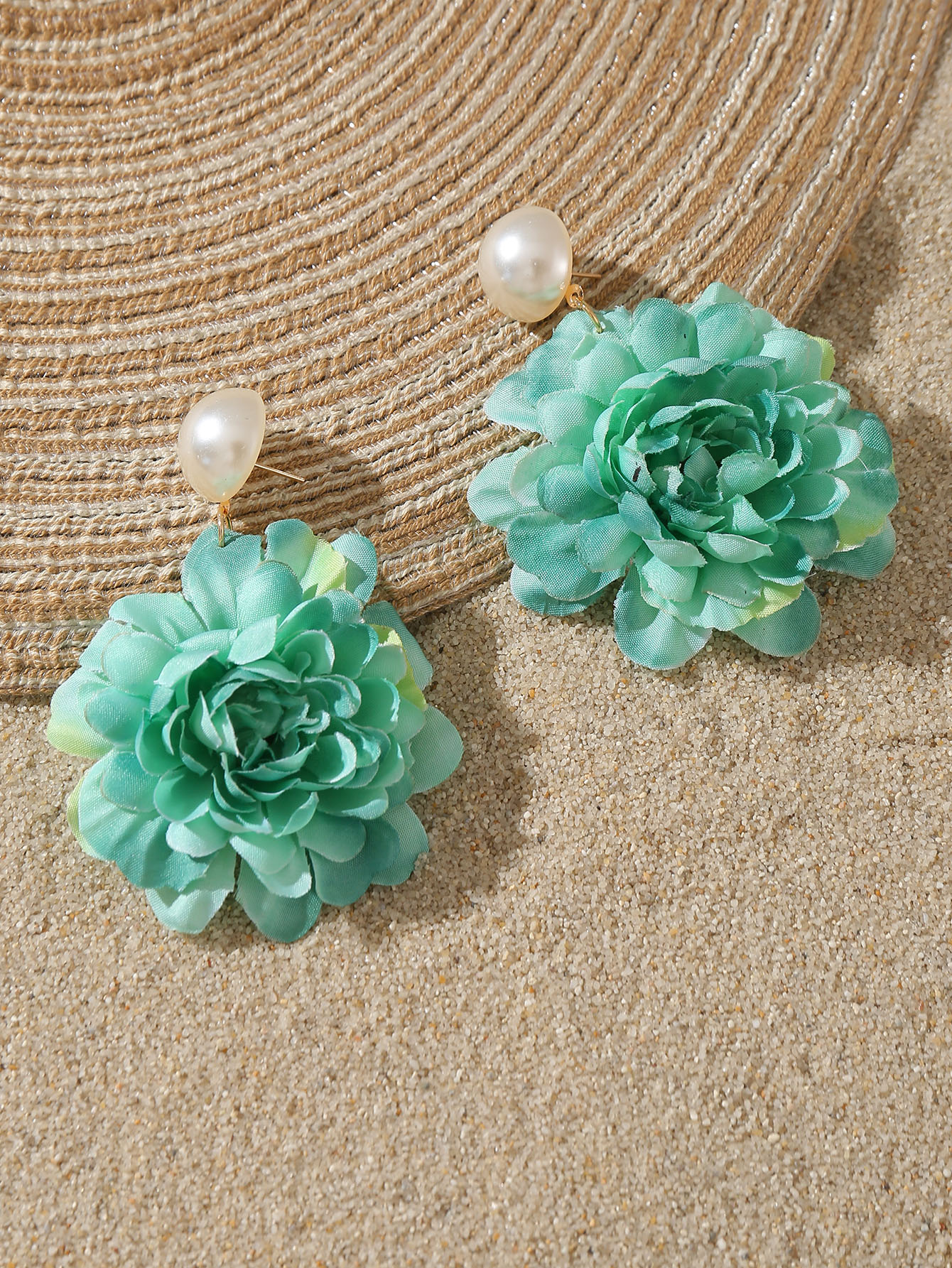 1 Paire Mignon Sucré Fleur Chiffon Boucles D'oreilles display picture 26