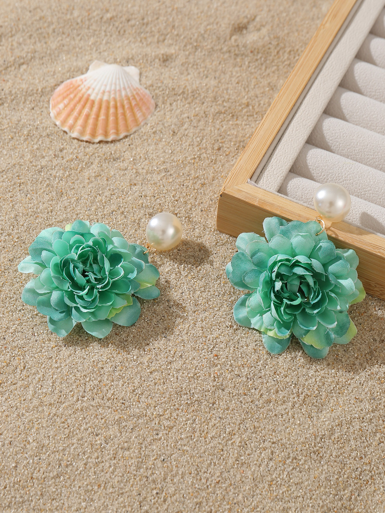 1 Pair Cute Sweet Flower Cloth Drop Earrings display picture 25