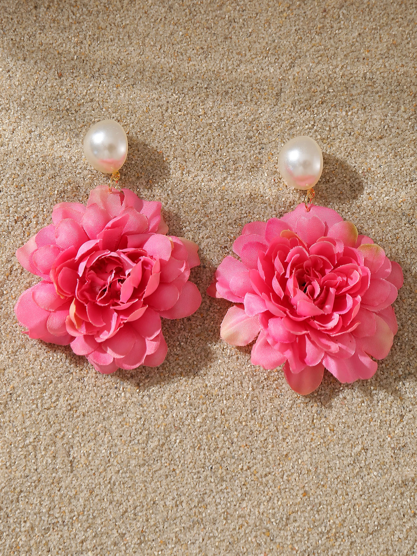 1 Pair Cute Sweet Flower Cloth Drop Earrings display picture 33