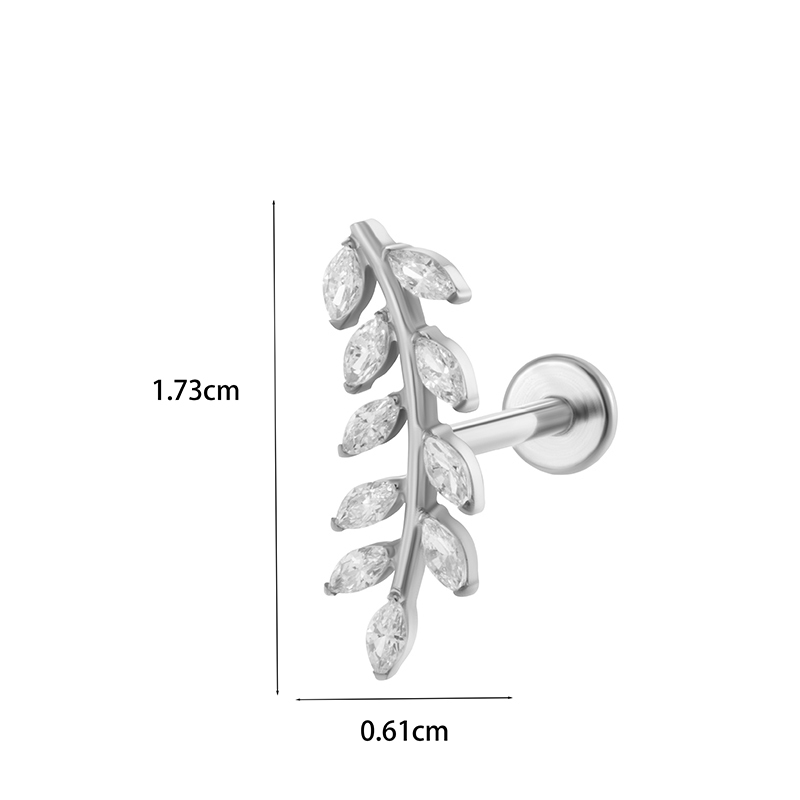 1 قطعة حلقات وأزرار غضروف الأذن أسلوب بسيط النمط الكلاسيكي اوراق اشجار السلسلة تيتانيوم نقي ترصيع الزركون حلقات وأزرار غضروف الأذن display picture 6