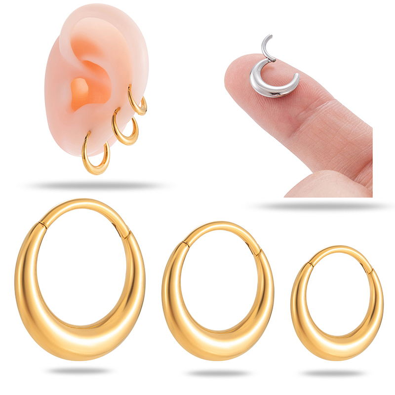 1 Piece Ear Cartilage Rings & Studs Simple Style Classic Style Round Pure Titanium Ear Cartilage Rings & Studs display picture 12