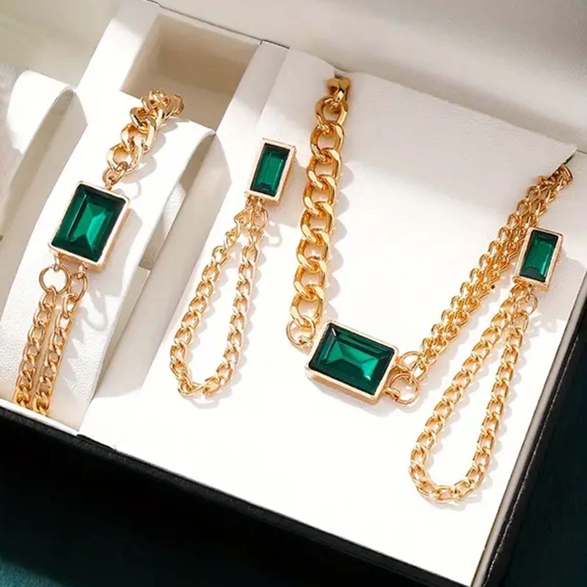 Elegant Vintage Style Lady Square Artificial Crystal Artificial Diamond Alloy Wholesale Jewelry Set display picture 8