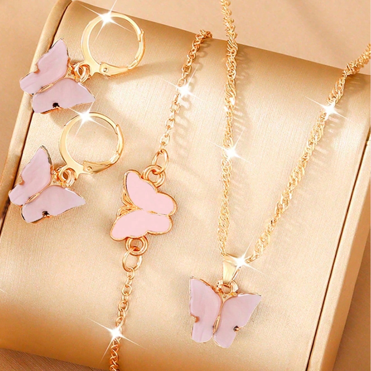 Elegant Shiny Butterfly Acrylic Alloy Wholesale Jewelry Set display picture 5