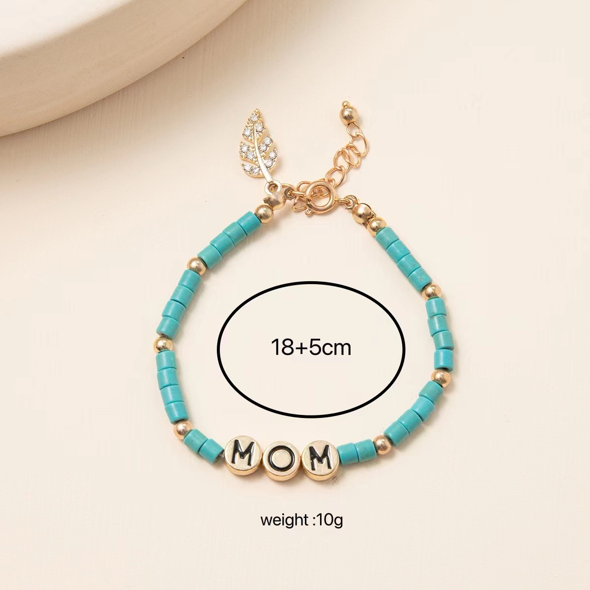 MAMÁ Estilo Simple Letra Sale De Acero Inoxidable 201 Aleación Ágata Con Cuentas Embutido Circón Chapado En Oro Día De La Madre Mujeres Pulsera display picture 2