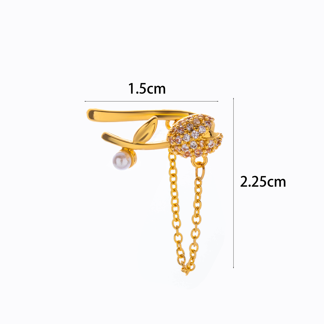 1 Piece Simple Style Classic Style Heart Shape Flower Bow Knot Inlay Copper Zircon Ear Cuffs display picture 8