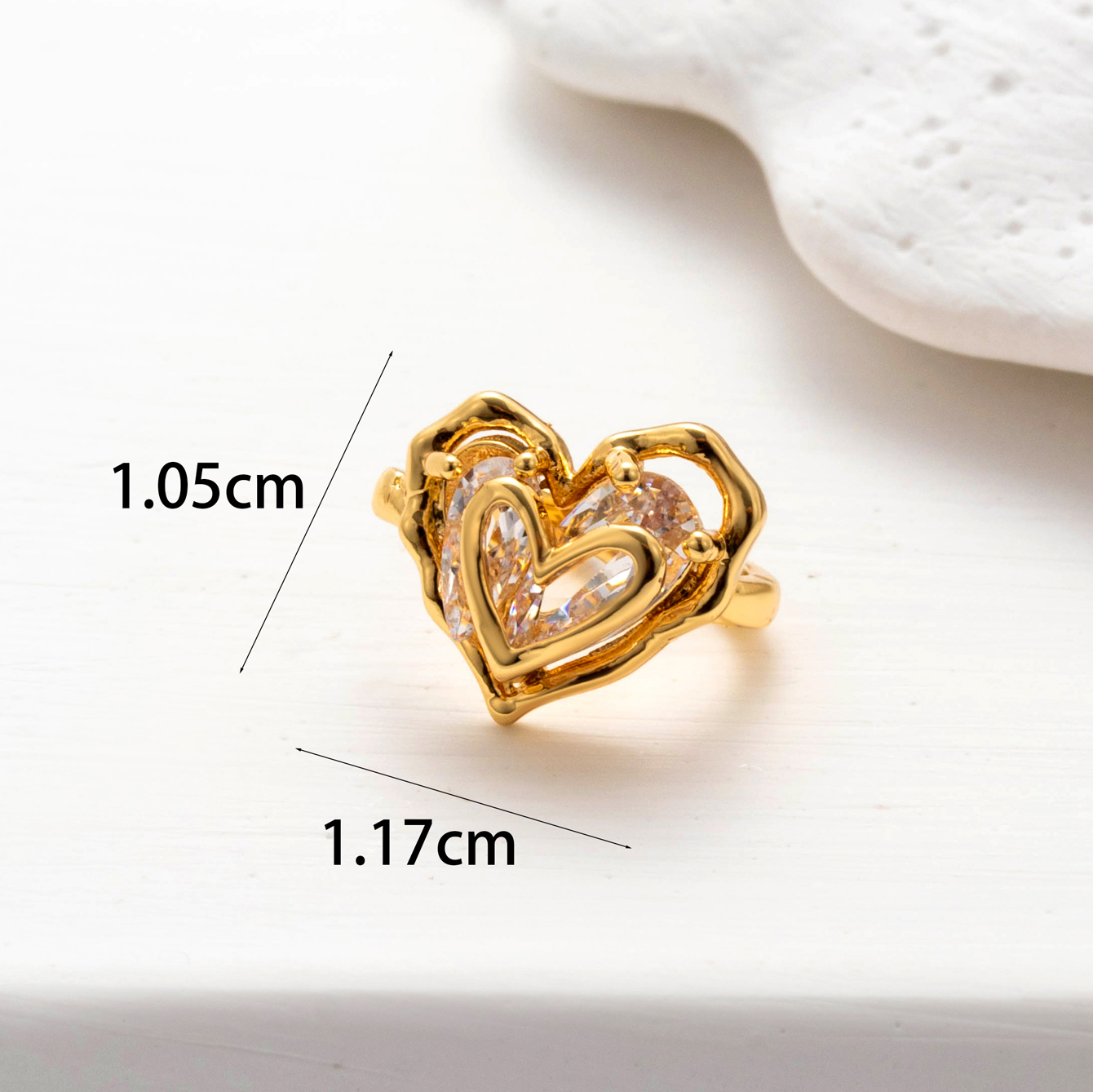 1 Piece Simple Style Classic Style Heart Shape Flower Bow Knot Inlay Copper Zircon Ear Cuffs display picture 17