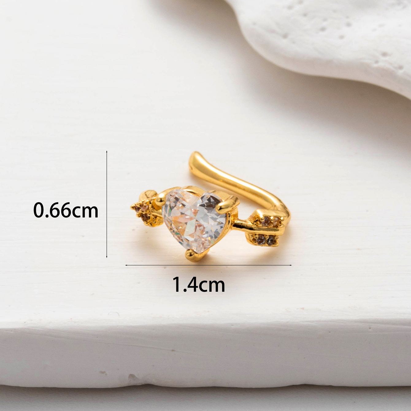 1 Piece Simple Style Classic Style Heart Shape Flower Bow Knot Inlay Copper Zircon Ear Cuffs display picture 18