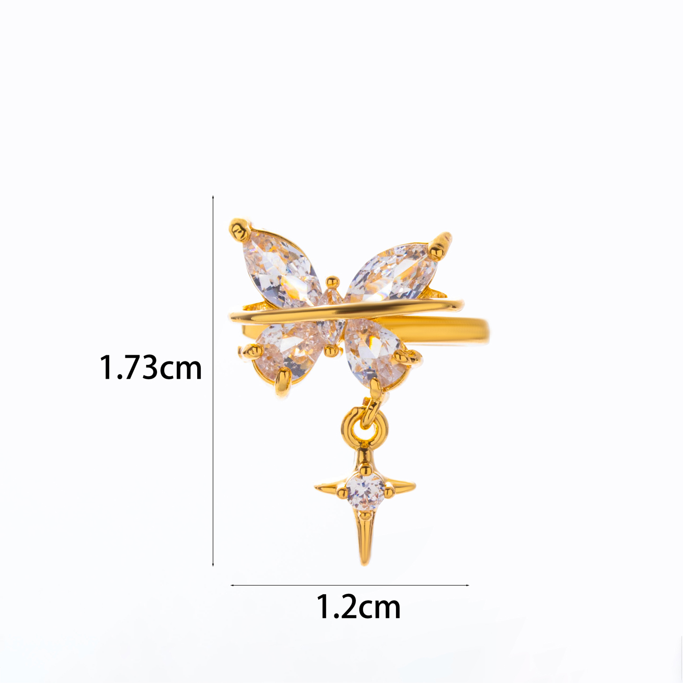 1 Piece Simple Style Classic Style Heart Shape Flower Bow Knot Inlay Copper Zircon Ear Cuffs display picture 6
