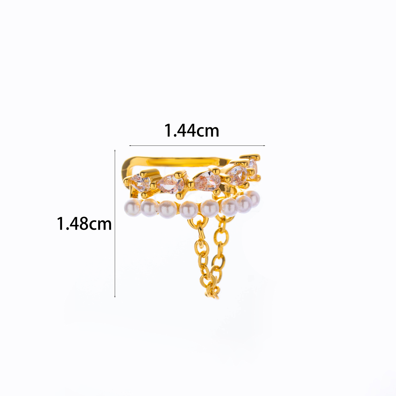1 Piece Simple Style Classic Style Heart Shape Flower Bow Knot Inlay Copper Zircon Ear Cuffs display picture 5