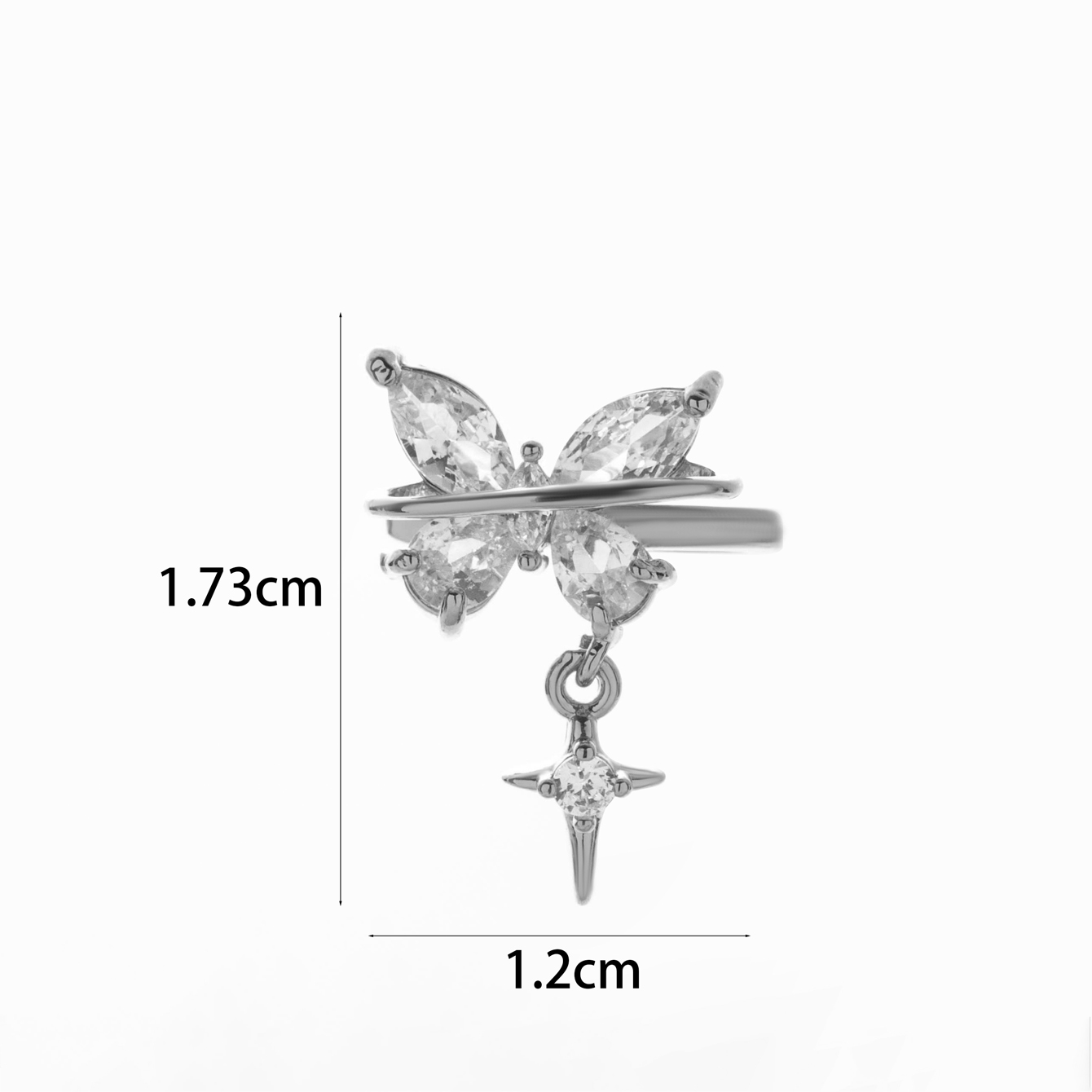 1 Piece Simple Style Classic Style Heart Shape Flower Bow Knot Inlay Copper Zircon Ear Cuffs display picture 2